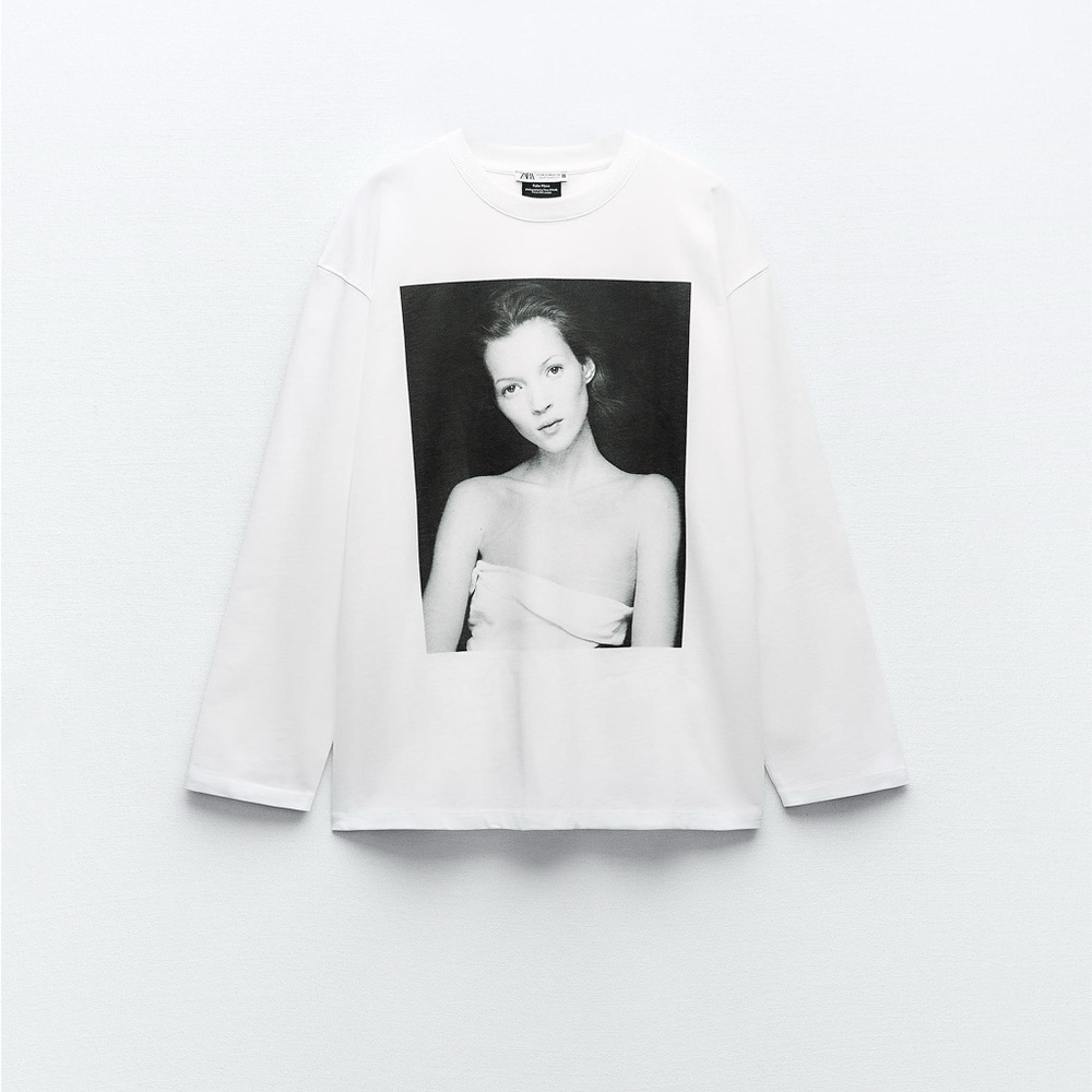 ZARA KATE MOSS @ ICONIC IMAGES / TERRY O'NEILL 2024 T-SHIRT - SIZE SMALL - NWT